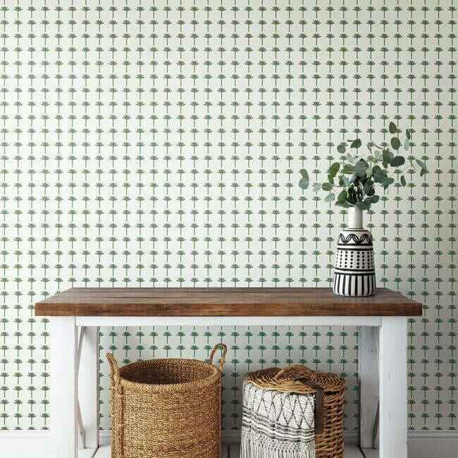 Palm Bay Green Peel & Stick Wallpaper - York Wallcoverings - PSW1150RL - York Wallcoverings Wallpaper