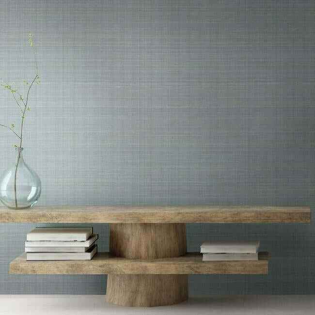 Laguna Abaca Premium Peel Stick Wallpaper Blue - York Wallcoverings - PSW1181RL - York Wallcoverings Wallpaper