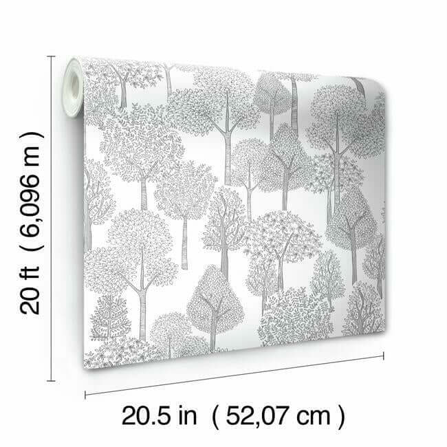 treetops-grey-peel-stick-wallpaper-york-wallcoverings-psw1189rl - York Wallcoverings Wallpaper