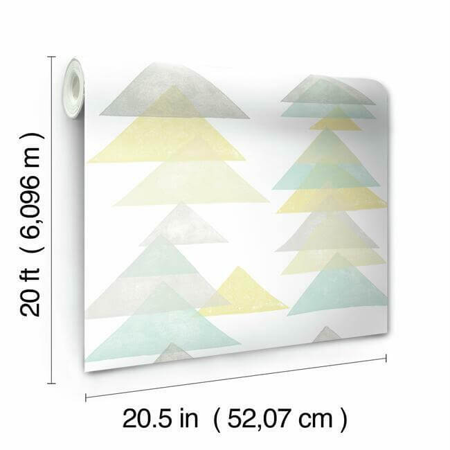 dwellstudio-triangles-premium-peel-stick-wallpaper-aquayellow-york-wallcoverings-psw1192rl - York Wallcoverings Wallpaper