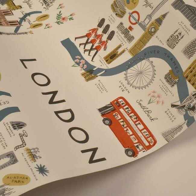 City Maps Blue & Red Peel & Stick Wallpaper - York Wallcoverings - PSW1196RL - York Wallcoverings Wallpaper