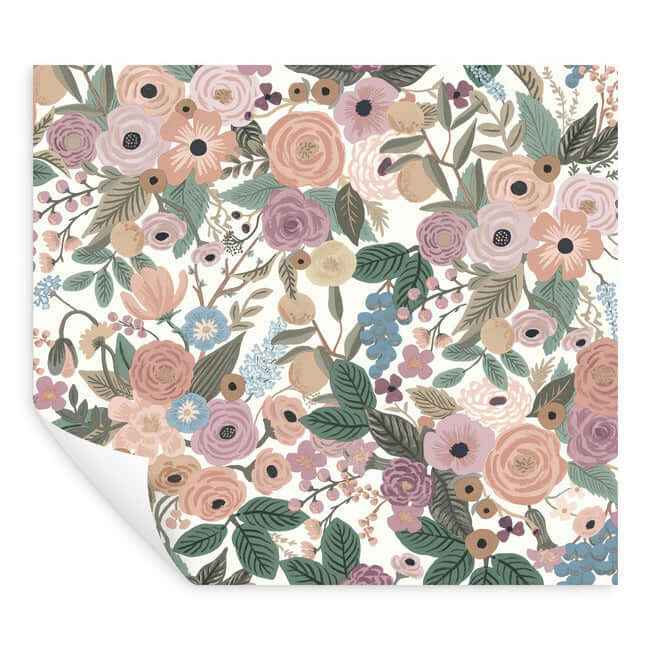 Garden Party Blush Multi Peel & Stick Wallpaper - York Wallcoverings - PSW1483RL - York Wallcoverings Wallpaper