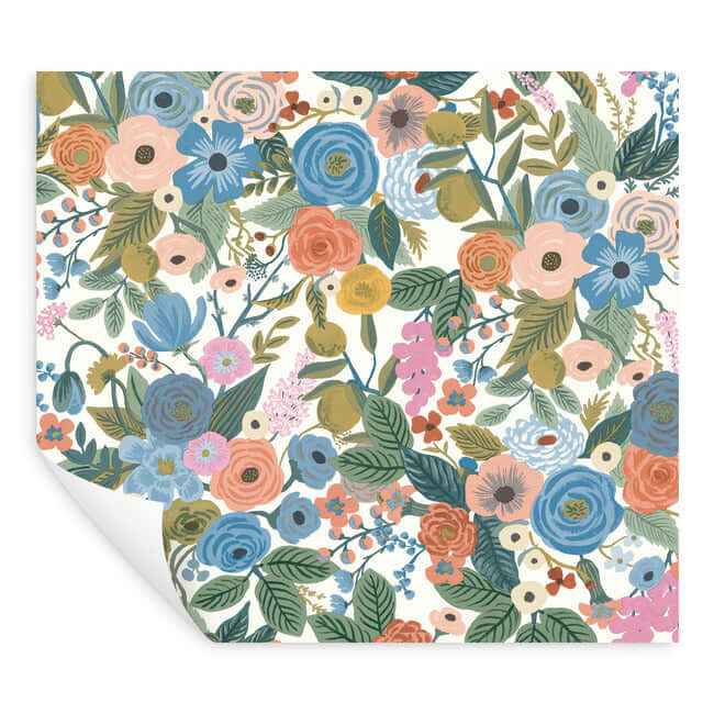 Garden Party Cobalt Multi Peel & Stick Wallpaper - York Wallcoverings - PSW1485RL - York Wallcoverings Wallpaper