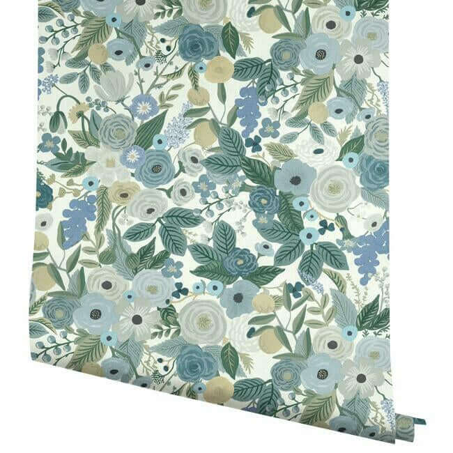garden-party-premium-peel-stick-wallpaper-indigo-multi-york-wallcoverings-psw1201rl - York Wallcoverings Wallpaper