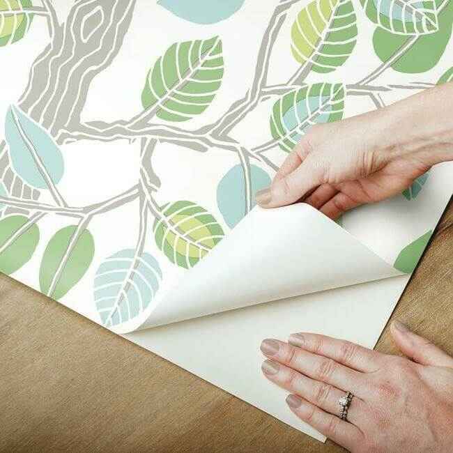Forest Leaves Premium Peel Stick Wallpaper Greens - York Wallcoverings - PSW1209RL - York Wallcoverings Wallpaper