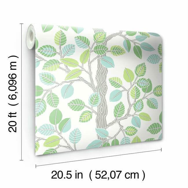 forest-leaves-premium-peel-stick-wallpaper-greens-york-wallcoverings-psw1209rl - York Wallcoverings Wallpaper