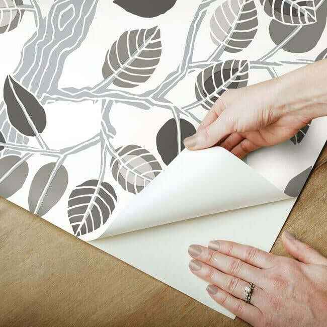 Forest Leaves Neutral Peel & Stick Wallpaper - York Wallcoverings - PSW1210RL - York Wallcoverings Wallpaper