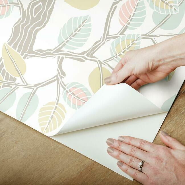 forest-leaves-premium-peel-stick-wallpaper-pink-mint-york-wallcoverings-psw1208rl