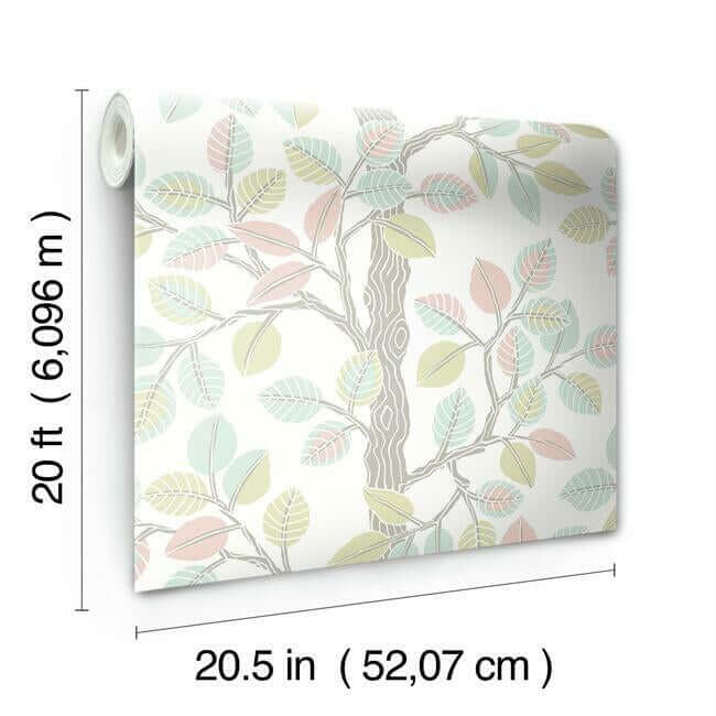 forest-leaves-premium-peel-stick-wallpaper-pinkmint-york-wallcoverings-psw1208rl - York Wallcoverings Wallpaper