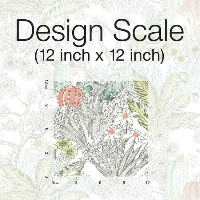 flowering-desert-premium-peel-stick-wallpaper-grey-york-wallcoverings-psw1213rl - York Wallcoverings Wallpaper
