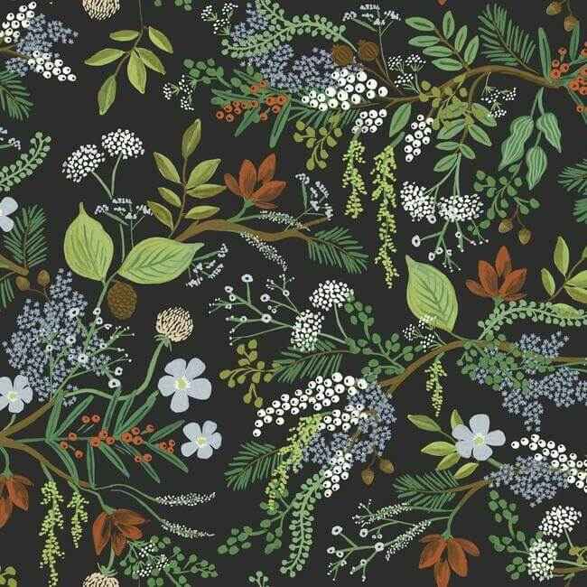 Juniper Forest Black Peel & Stick Wallpaper - York Wallcoverings - PSW1198RL - York Wallcoverings Wallpaper