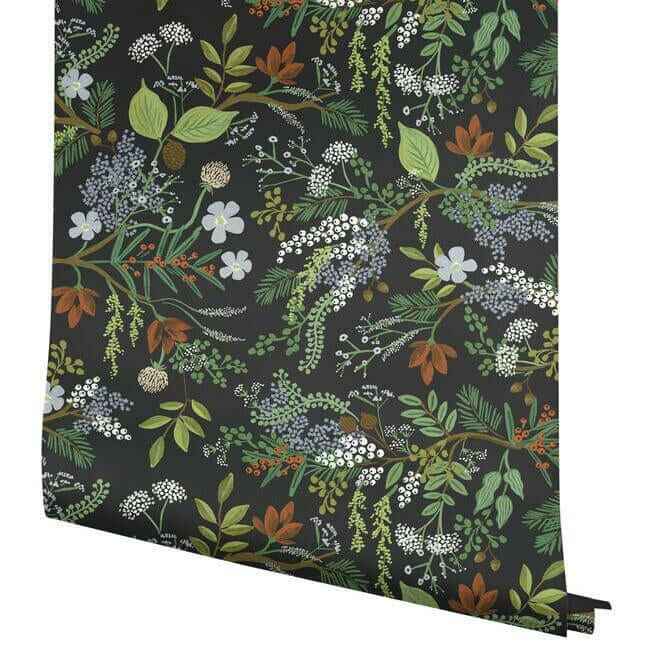Juniper Forest Black Peel & Stick Wallpaper - York Wallcoverings - PSW1198RL - York Wallcoverings Wallpaper