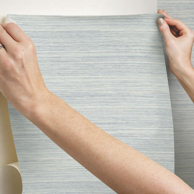cattail-weave-blue-peel-stick-wallpaper-york-wallcoverings-psw1281rl - York Wallpaper Wallpaper