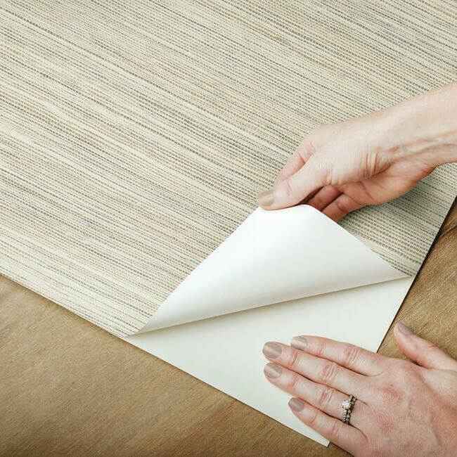 Cattail Weave Brown Peel & Stick Wallpaper - York Wallcoverings - PSW1278RL - York Wallcoverings Wallpaper