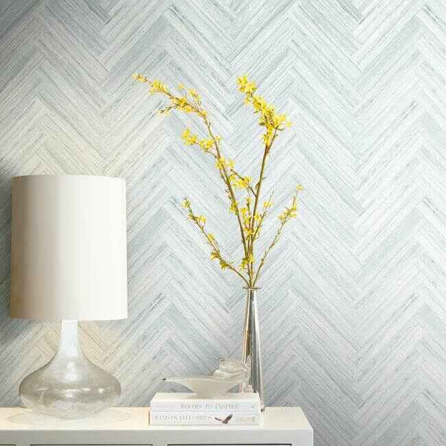 Hermosa Herringbone Blue Peel & Stick Wallpaper - York Wallcoverings - PSW1289RL - York Wallcoverings Wallpaper