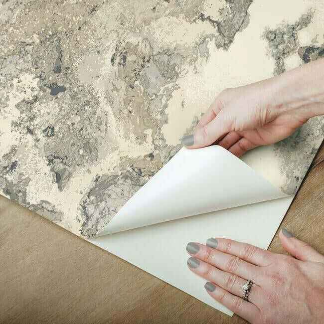 Inner Beauty Grey Peel & Stick Wallpaper - York Wallcoverings - PSW1092RL - York Wallcoverings Wallpaper