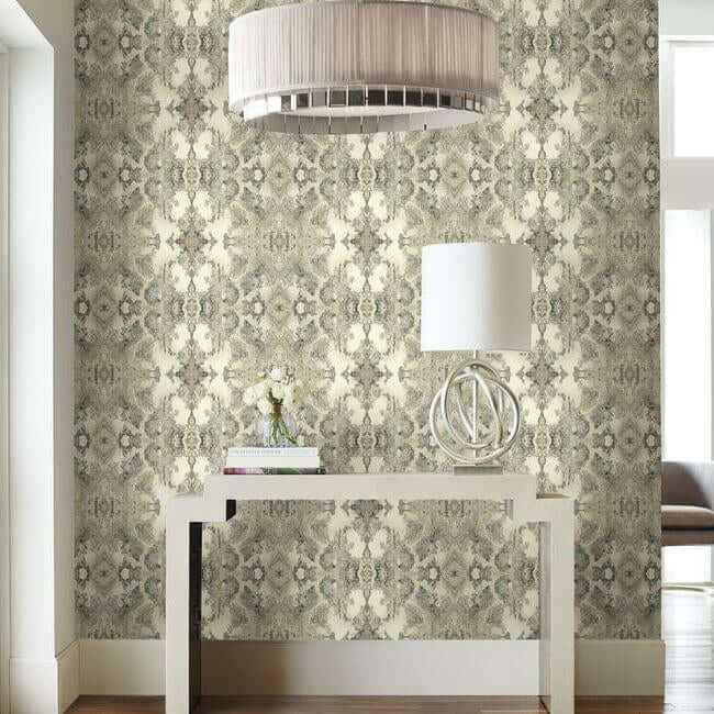 Inner Beauty Grey Peel & Stick Wallpaper - York Wallcoverings - PSW1092RL - York Wallcoverings Wallpaper
