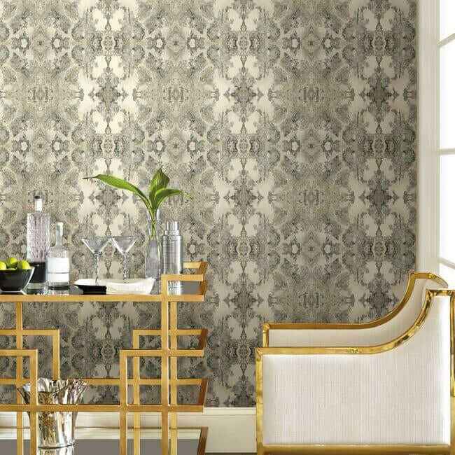 Inner Beauty Grey Peel & Stick Wallpaper - York Wallcoverings - PSW1092RL - York Wallcoverings Wallpaper