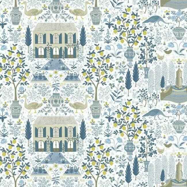 Camont Indigo Wallpaper - York Wallcoverings - RI5108 - York Wallcoverings Wallpaper