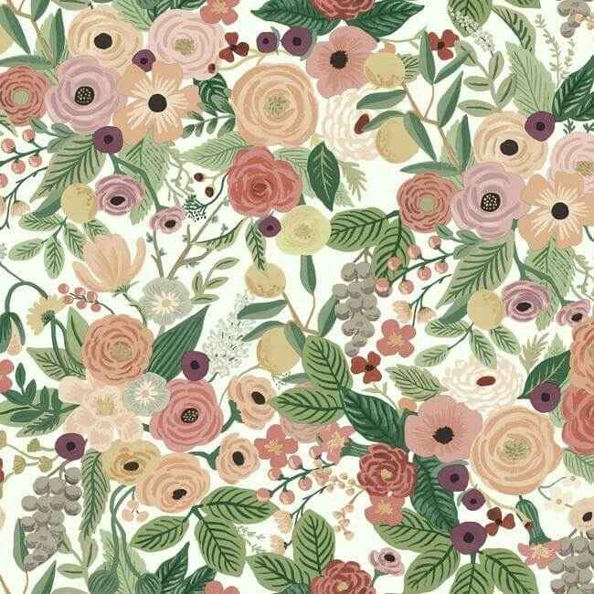 Garden Party Burgundy Wallpaper - York Wallcoverings - RI5122 - York Wallcoverings Wallpaper