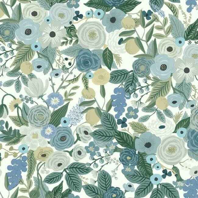 Garden Party Blue Wallpaper - York Wallcoverings - RI5120