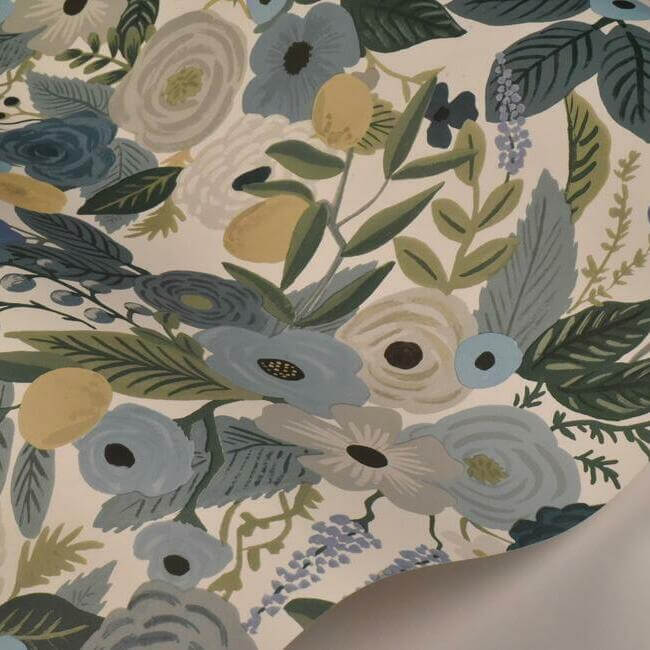 garden-party-wallpaper-indigo-multi-york-wallcoverings-ri5120 - York Wallcoverings Wallpaper