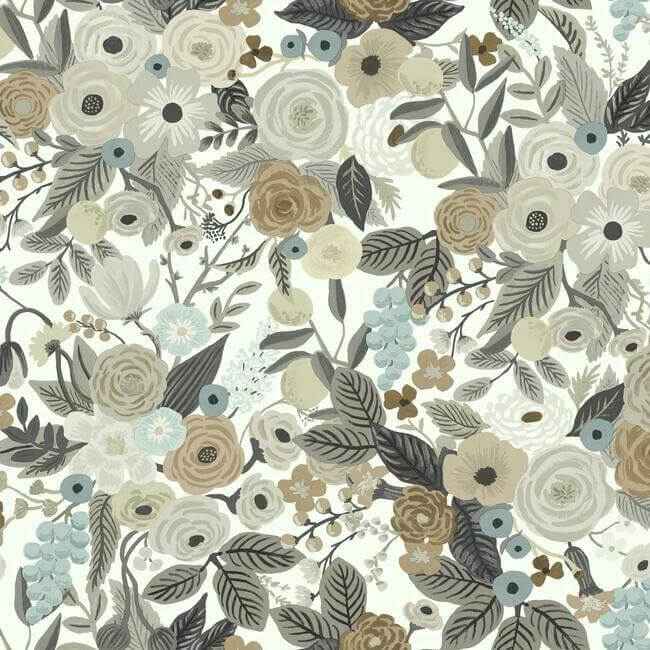 Garden Party Brown & Beige Wallpaper - York Wallcoverings - RI5121 - York Wallcoverings Wallpaper