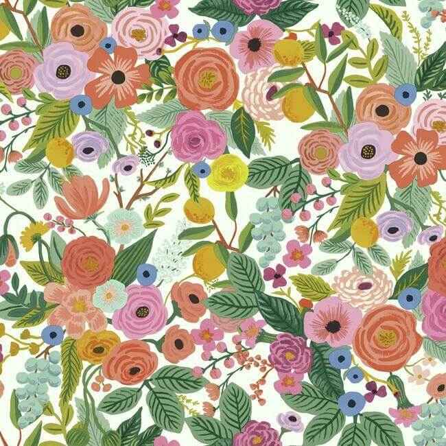 Garden Party Coral & Orange Wallpaper - York Wallcoverings - RI5119 - York Wallcoverings Wallpaper