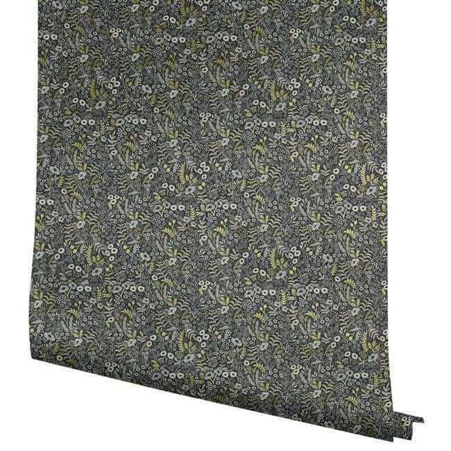 Tapestry Black & Beige Wallpaper - York Wallcoverings - RI5125 - York Wallcoverings Wallpaper