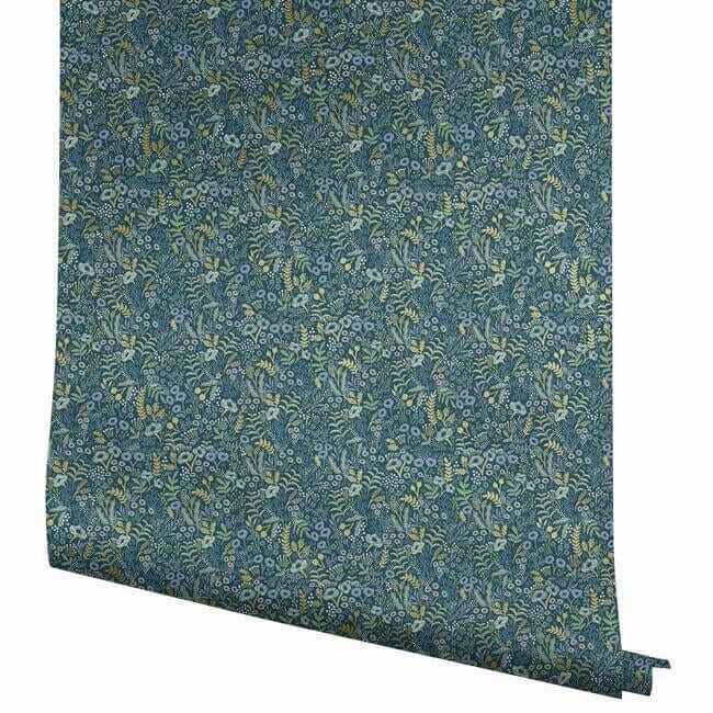 Tapestry Indigo Wallpaper - York Wallcoverings - RI5126 - York Wallcoverings Wallpaper