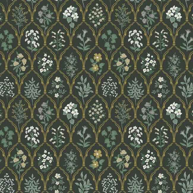 Hawthorne Black & Cream Wallpaper - York Wallcoverings - RI5133 - York Wallcoverings Wallpaper
