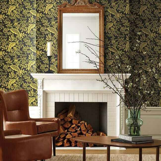 Canopy Gold & Black Wallpaper - York Wallcoverings - RI5139 - York Wallcoverings Wallpaper