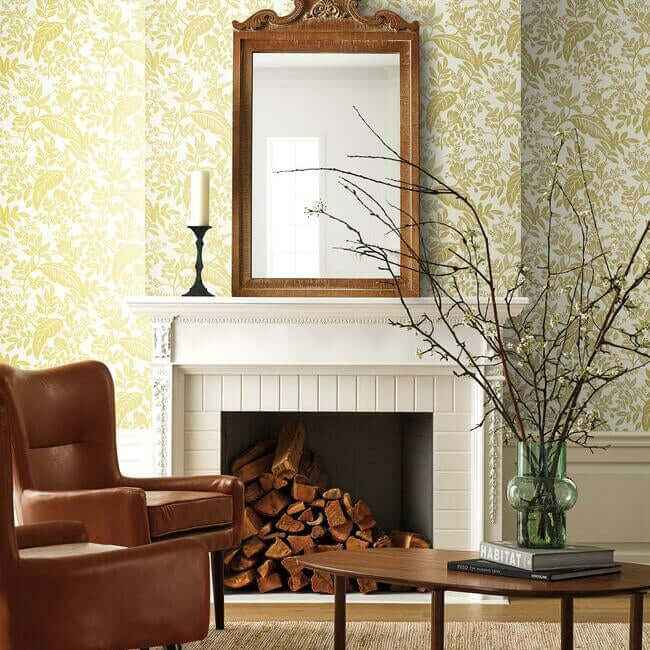 Canopy Gold & White Wallpaper - York Wallcoverings - RI5138 - York Wallcoverings Wallpaper