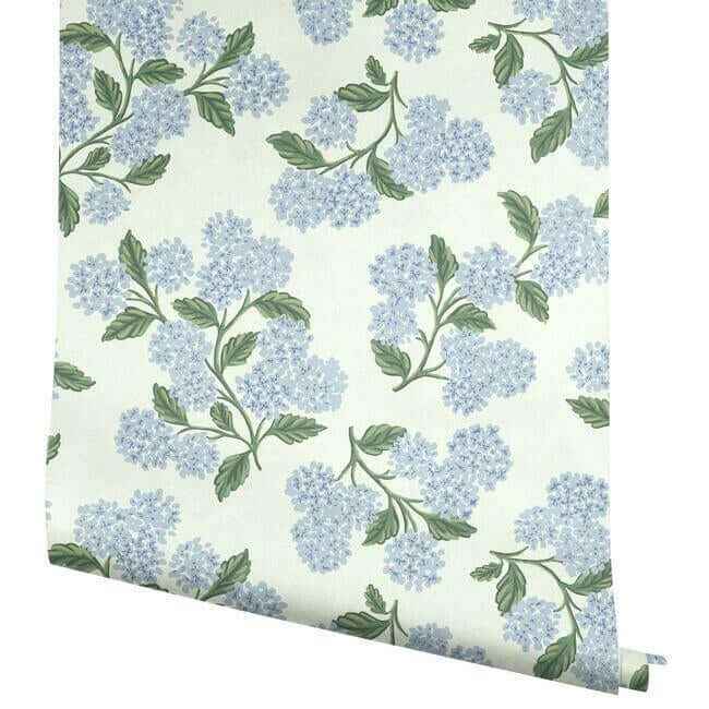 Hydrangea Blue & White Wallpaper - York Wallcoverings - RI5143 - York Wallcoverings Wallpaper
