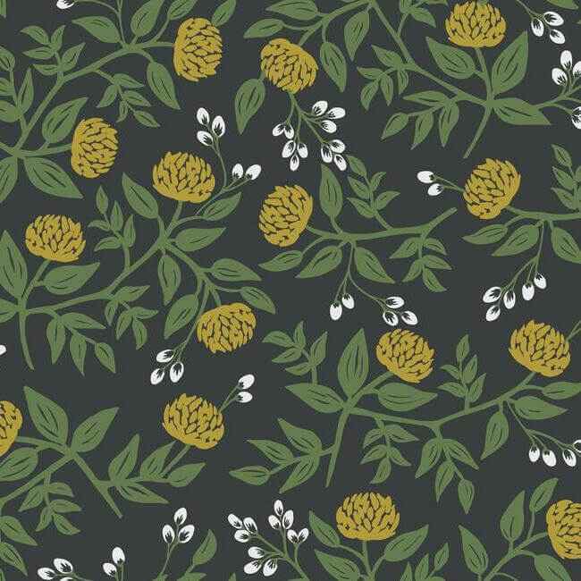 Peonies Black & Gold Wallpaper - York Wallcoverings - RI5151 - York Wallcoverings Wallpaper
