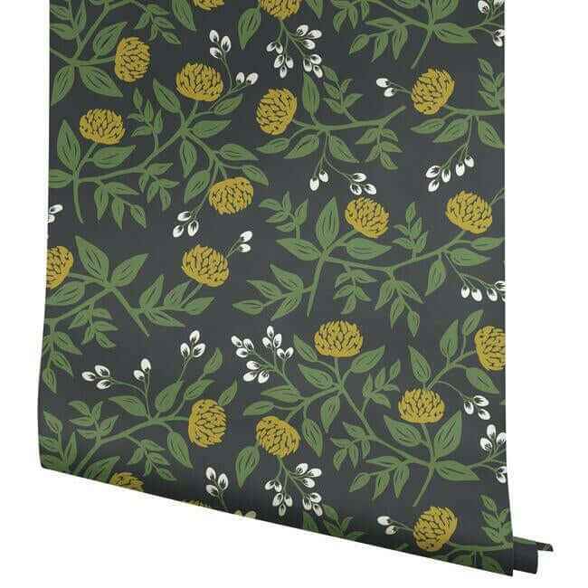 Peonies Black & Gold Wallpaper - York Wallcoverings - RI5151 - York Wallcoverings Wallpaper
