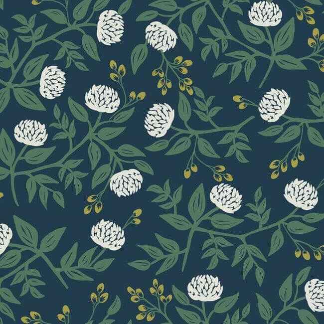 Peonies Navy Wallpaper - York Wallcoverings - RI5149