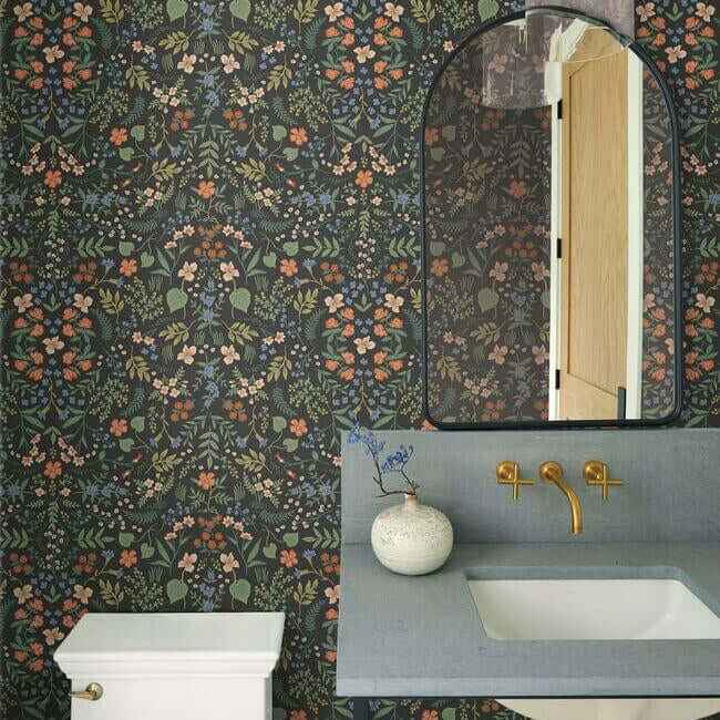 Wildwood Black Wallpaper - York Wallcoverings - RI5158 - York Wallcoverings Wallpaper