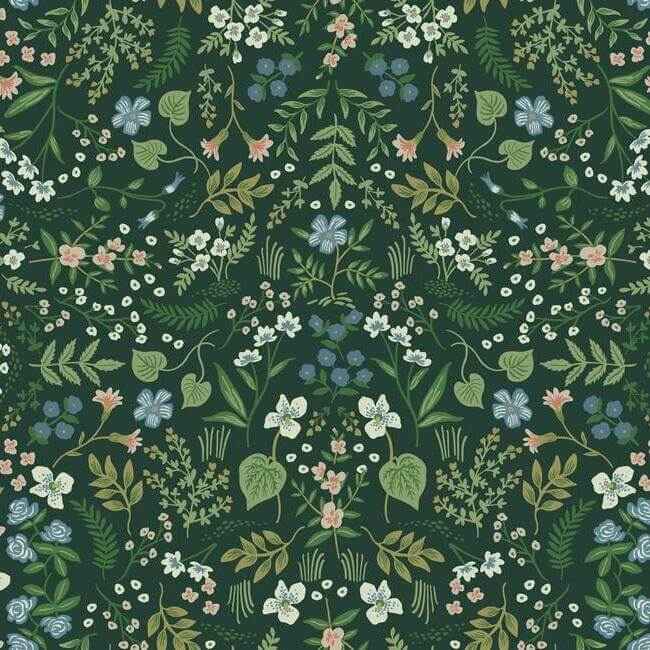 Wildwood Hunter Green Wallpaper - York Wallcoverings - RI5156 - York Wallcoverings Wallpaper