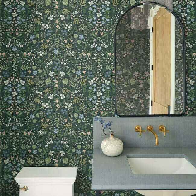 Wildwood Hunter Green Wallpaper - York Wallcoverings - RI5156 - York Wallcoverings Wallpaper
