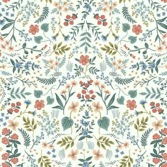 Wildwood Beige & Coral Wallpaper - York Wallcoverings - RI5157