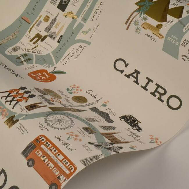 city-maps-wallpaper-mint-york-wallcoverings-ri5160 - York Wallcoverings Wallpaper