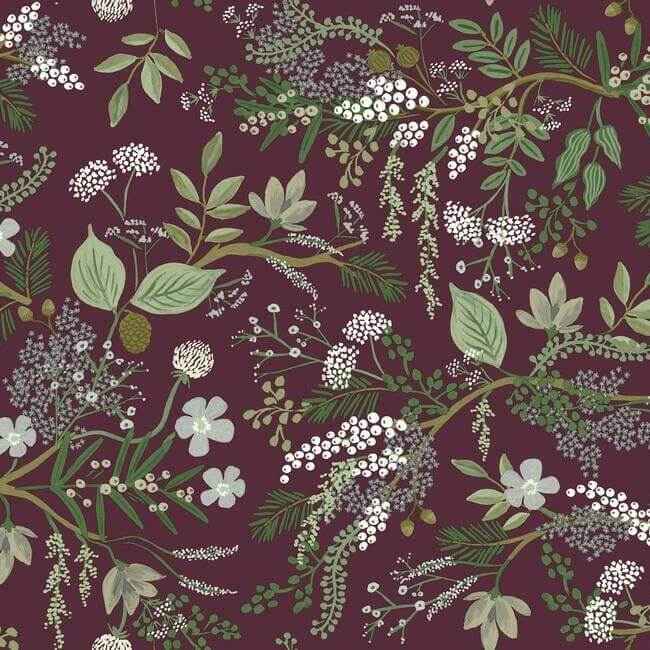 Juniper Forest Burgundy Wallpaper - York Wallcoverings - RI5164 - York Wallcoverings Wallpaper