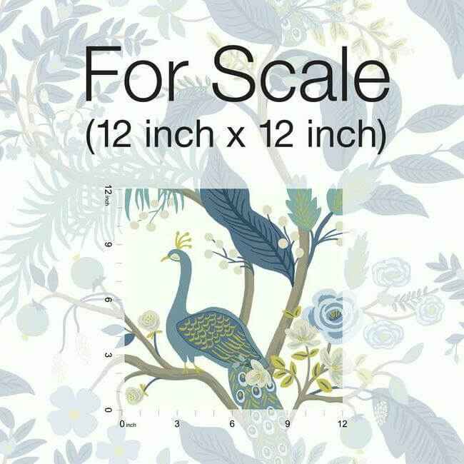 Peacock Blue & White Wallpaper - York Wallcoverings - RI5173 - York Wallcoverings Wallpaper