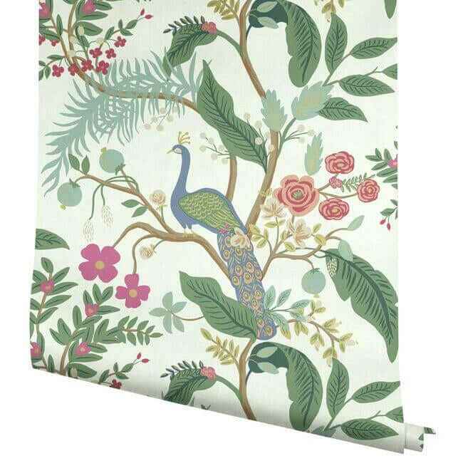 Peacock Periwinkle Wallpaper - York Wallcoverings - RI5174 - York Wallcoverings Wallpaper