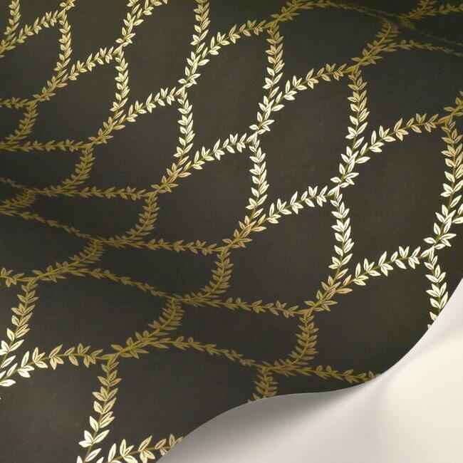 Laurel Gold & Black Wallpaper - York Wallcoverings - RI5177 - York Wallcoverings Wallpaper
