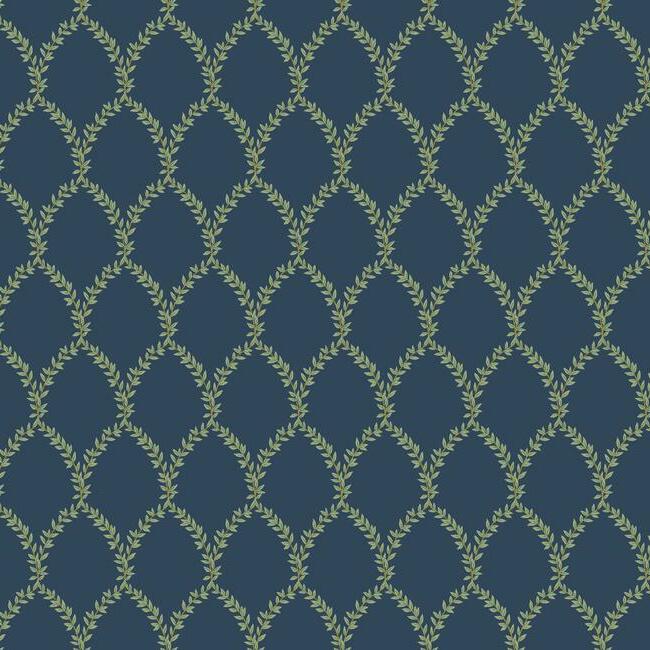 laurel-navy-wallpaper-york-wallcoverings-ri5179 - York Wallpaper Wallpaper