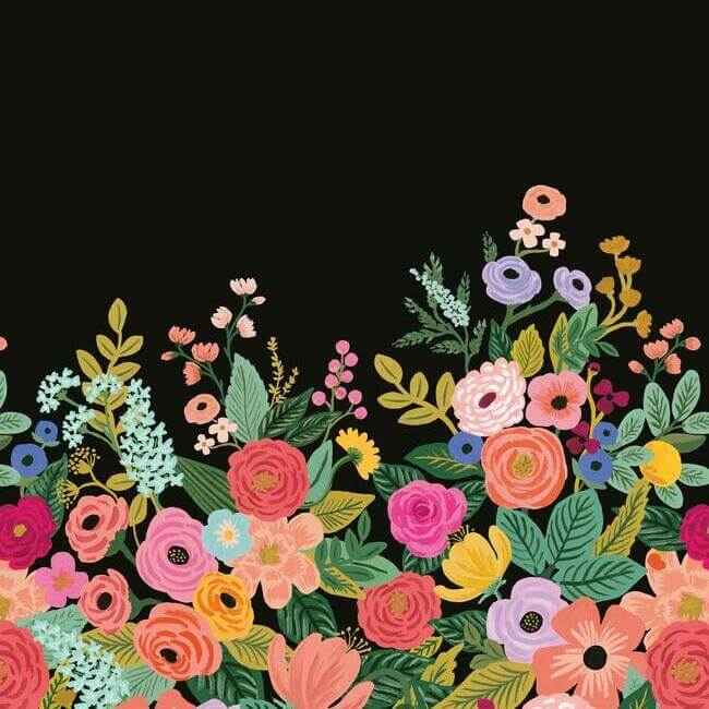 Garden Party Black Wall Mural - York Wallcoverings - RI5192M - York Wallcoverings Wallpaper