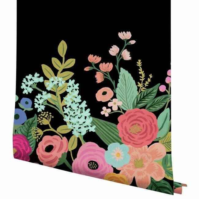 Garden Party Black Wall Mural - York Wallcoverings - RI5192M - York Wallcoverings Wallpaper