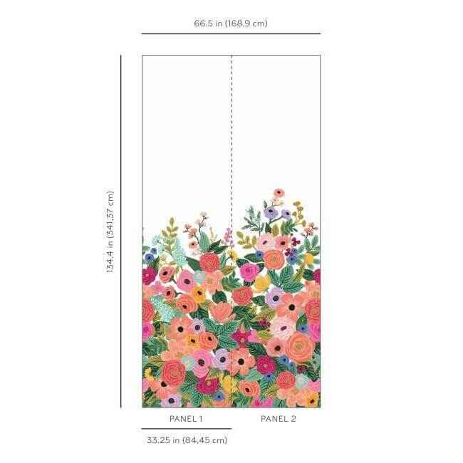 Garden Party Bright Pink Wall Mural - York Wallcoverings - RI5190M - York Wallcoverings Wallpaper
